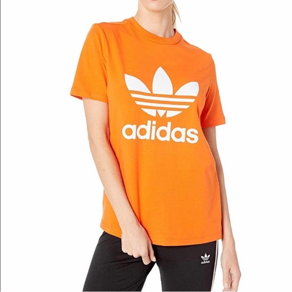 adidas Tops - Adidas Originals orange trefoil tee NWT